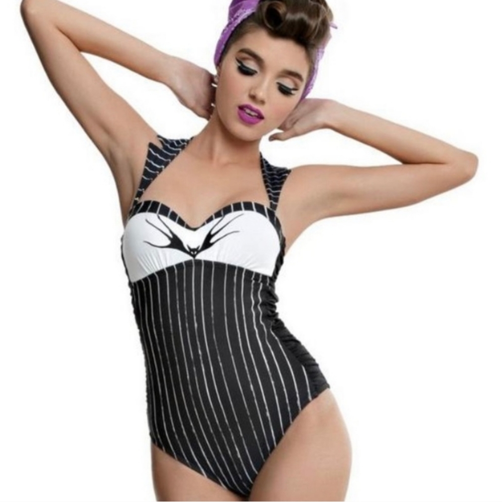Hot Topic Disney Nightmare Before Christmas Jack Skellington 1pc Swimsuit Small